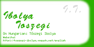 ibolya toszegi business card