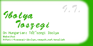 ibolya toszegi business card